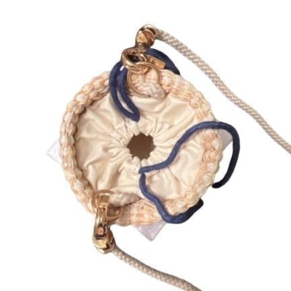 Dior Beauty Mini Straw Drawstring Pouch/ Crossbody/Bag Charm GWP with box - Picture 5 of 6